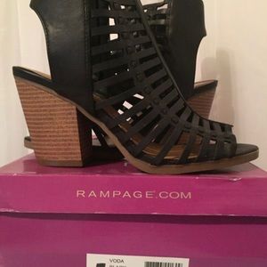 Rampage Women's Natural Voda Caged Dress Sandals